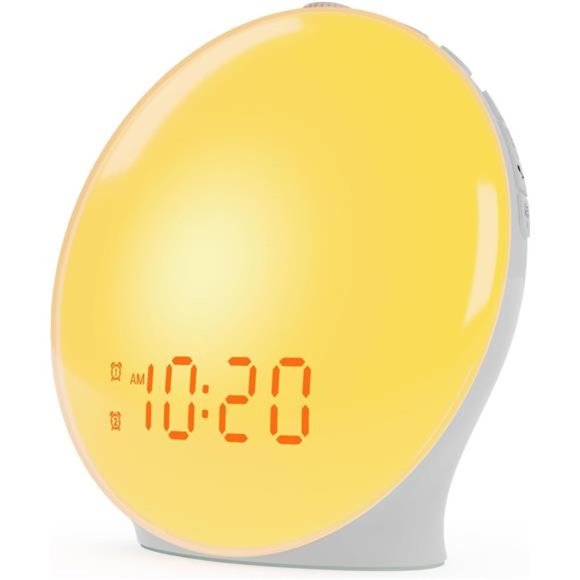 Wake Up Light Sunrise Alarm Clock for Kids, Heavy Sleepers, Bedroom,with Sunrise - Picture 1 of 6